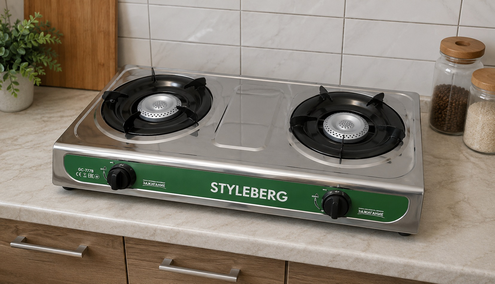 Верхня частина газової плити Styleberg 2 конфорки